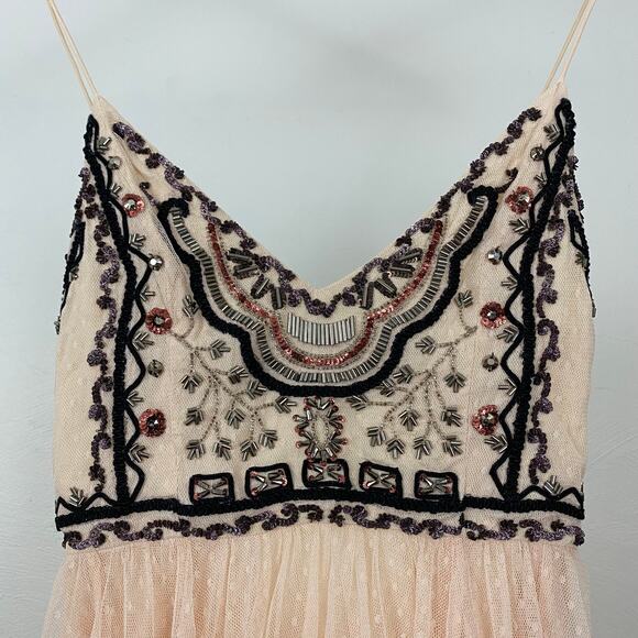 Free People Wildflower Embellished Maxi Dress - Nude - Size 0 - Picture 5 of 12